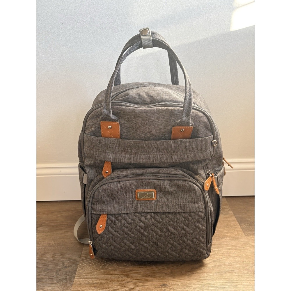 BobbleRoo Quilted Diaper Bag Backpack with Changing Pad‎